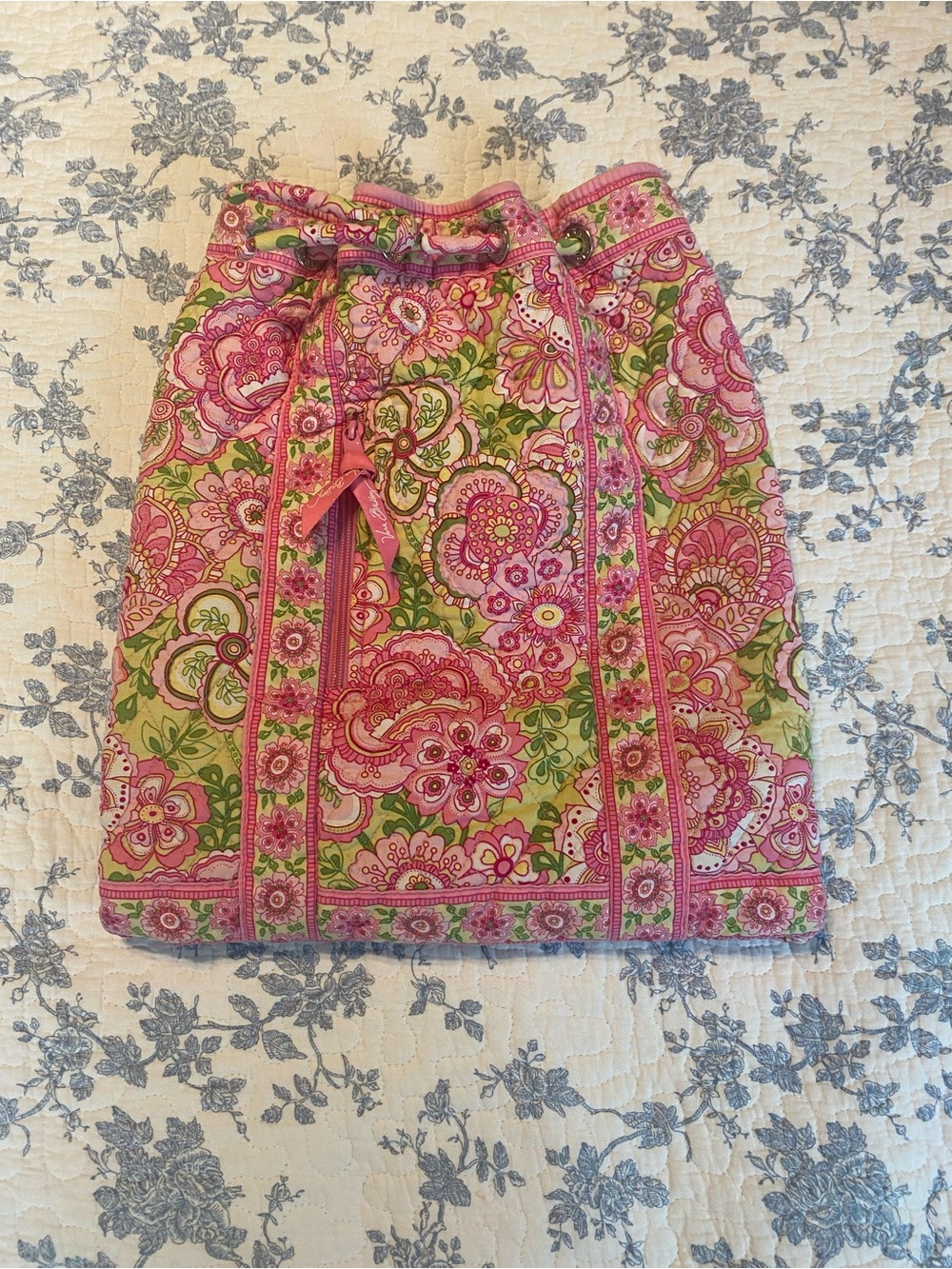 Vera Bradley Backsack Drawstring Backpack Petal Pink Y2K